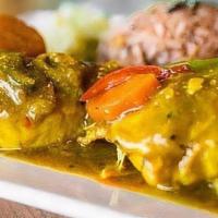 Curry Chicken · Bone-in chicken, marinated and cooked to perfection in authentic Jamaican curry
