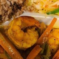 Curry Shrimp · Jumbo shrimp marinated in our authentic Jamaican spices then cooked in our signature curry s...