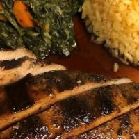 Jerk Chicken Breast · Tender chicken breast, marinated over 24 hrs in TIS Jerk seasoning and grilled on our wood f...