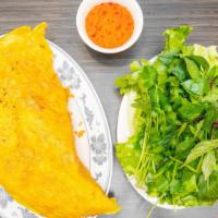 Vietnamese Rice Crepe · Crispy turmeric & coconut milk rice flour crepe, bean sprouts. Served with lettuce, herbs, s...