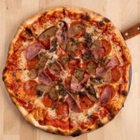 Molto Meat Pizza · Pepperoni, sausage, beef and Canadian bacon.
