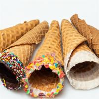 Sprinkle Cone · Waffle Cone dipped in chocolate and rolled in sprinkles