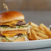 The M.A.C. Burger  · double cheeseburger, onion, lettuce, pickle