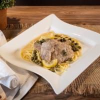Veal Piccata · Thin sliced veal sautéed along with our signature white wine lemon butter sauce and capers. ...