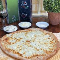 Three Cheese Pizza · Mozzarella, ricotta and Parmesan cheese