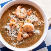 Gumbo · Southern-style gumbo made with shredded chicken smoked sausage crawfish tails and shrimp.