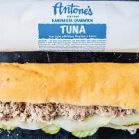 Tuna · Tuna, provolone and pickles.
