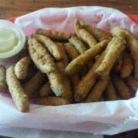 Fried Green Beans · Comes with a side of ranch.