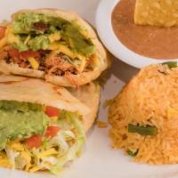 Gordita Plate · Two homemade gorditas filled with chicken or beef.