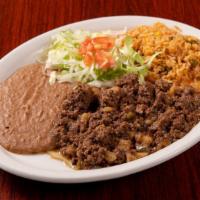 Picadillo Plate · Ground beef cooked with diced potatoes.