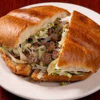 Beef Fajita Torta · Add french fries for an additional charge.