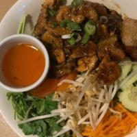 Manola'S Noodle Bowl · Healthy bowl of vermicelli noodle, fresh lettuce, carrots, cucumber, bean sprouts and cilant...