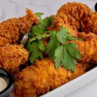 Hand Breaded Chicken Tenderloins · Six hand breaded chicken tenderloins, dipped in seasoned batter and fried to perfection. Ser...