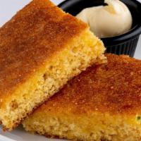 Jalapeno Cornbread & Honey Butter · Sweet cornbread baked with fresh jalapeños and yellow corn. Served warm with our sweet honey...