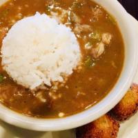 Presidential Gumbo · Executive batch loaded with shrimp. crawfish, oyster tomatoes and okra