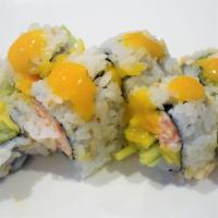 Snow Crab Mango Roll (Cooked)(8Pcs) · snow crab, mango, cucumber, mango sauce.