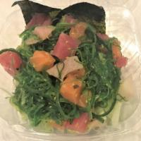 Sashimi Seaweed Salad · chuck mixed fish with seaweed salad