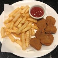 Chicken Nuggets And French Fries · Fried 6 pieces Chicken Nuggets and French fries, ketchup sauce on side