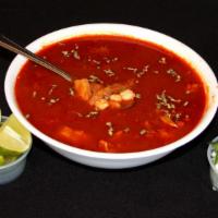 Small Menudo · Served with limes, cilantro, onions, chili powder and oregano on the side. With your choice ...