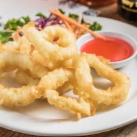Pla Muk Tod(Calamari) · Deep fried squid served with sweet & sour sauce