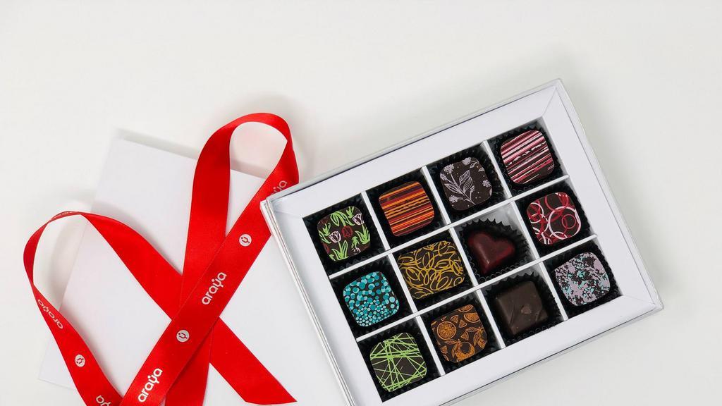 12 Pieces Chocolates Gift Box · Twelve pieces of single origin chocolate combined with only the finest ingredients, handcrafted from scratch. Choose from our collections: best sellers, dark chocolate, milk chocolate, nuts collection, liquor collection, truffle collection, and dairy free collection.