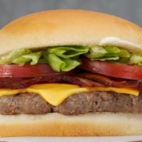 Bacon Cheeseburger · Includes mayonnaise, lettuce, tomatoes, American cheese, and applewood bacon.