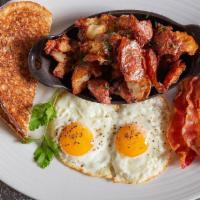 Pintastic Breakfast - Available Sat Until 3Pm · two eggs any style, crispy potatoes, toast, choice of bacon or sausage