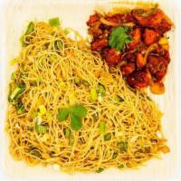 Chilli Chicken Noodles · Hakka Noodles street style made with an assortment of vegetables and served with half portio...