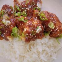 Korean Soy Sauce Chicken · Crispy Chicken with Korean Soy Sesame Sauce - rice