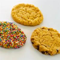 Egg Free Dairy Free Cookies (1 Dozen) · Free of:  gluten/dairy/soy/corn/peanuts/treenuts/eggs

Sugar, Chocolate Chip, Sprinkle (cont...