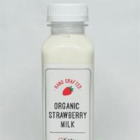 Organic Strawberry Milk · Handcrafted organic strawberry milk with preserved strawberries