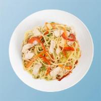 Chicken Noodle Noods · Noodles stir fried with chicken, mixed vegetables, Indo-Chinese sauces