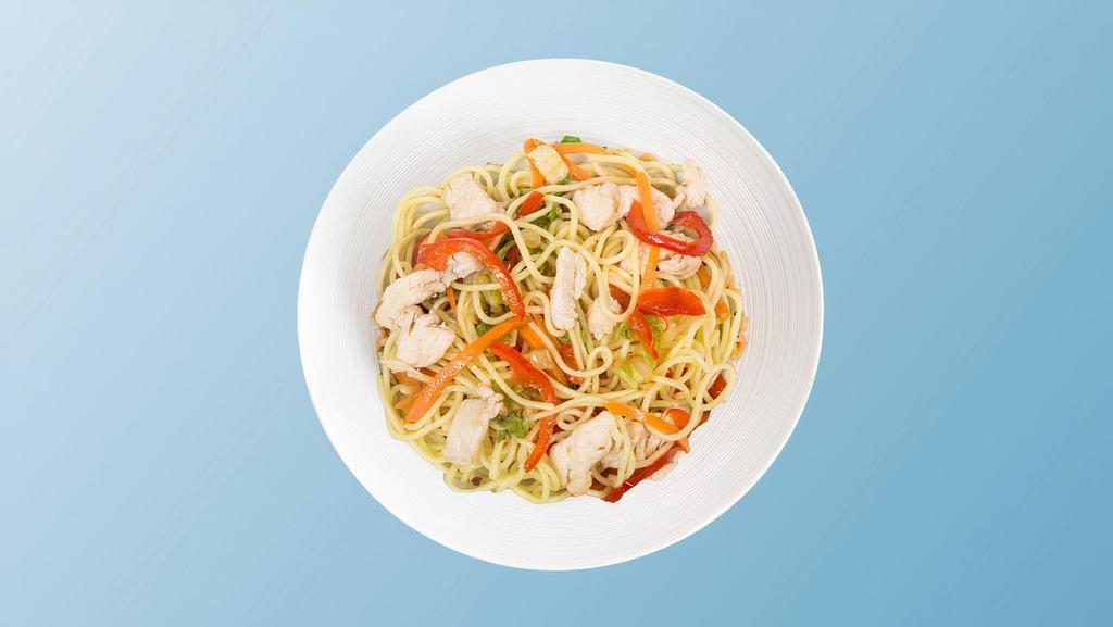 Chicken Noodle Noods · Noodles stir fried with chicken, mixed vegetables, Indo-Chinese sauces