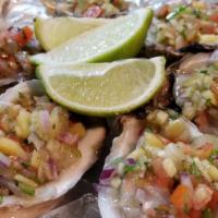 Oyster Ceviche (6) · Consuming raw or undercooked meats, poultry, shellfish, or eggs may increase your risk of fo...