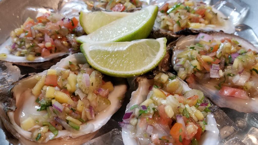 Oyster Ceviche (6) · Consuming raw or undercooked meats, poultry, shellfish, or eggs may increase your risk of foodborne illnesses especially if you have a medical condition.