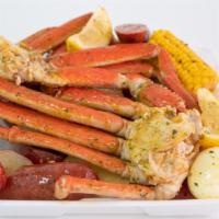 Crab Platter · 1lb snow crab,1 sausage, 1 corn, 1 egg, 1lb potatoes.