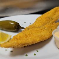 Red Snapper Filet (1) · Red Snapper filet  (grilled or fried) served with homemade tartar sauce, jalapeno pepper and...