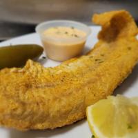 Whiting Filet (1) · Whiting filet (grilled or fried) served with homemade tartar sauce, jalapeno pepper and lemo...