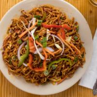 Chicken Noodle (Chow Mein) · Noodles cooked with chicken and special sauce.