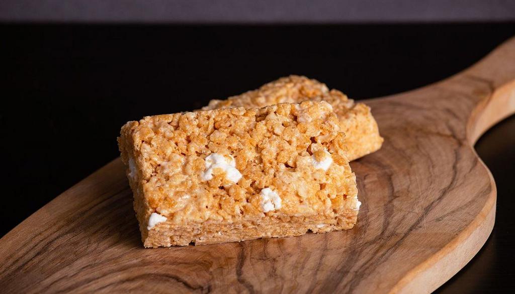 Dessert Bar · Marshmallow folded with Gluten Free Crispy Rice Puffs & Mini Marshmallows. Just a touch of the Butter gets browned, but enough to bring up a subtle Caramel note. a hint of Sea Salt