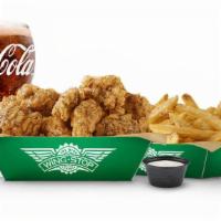 Large Boneless Wing Combo · 10pc with Fries or Veg Sticks. 20 oz Fountain Drink
