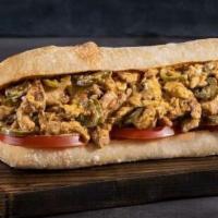 Chicken Philly Sandwich · Tender grilled chicken sautéed with bell pepper, onions, mushrooms, our special seasoning, &...