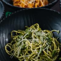 Pasta Pesto · Most popular. Fresh garlic, basil, and olive oil with spaghetti.