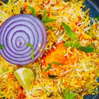 Vegetable Dum Biryani · Mixed fresh vegetables cooked in basmati rice with special herbs and spices.