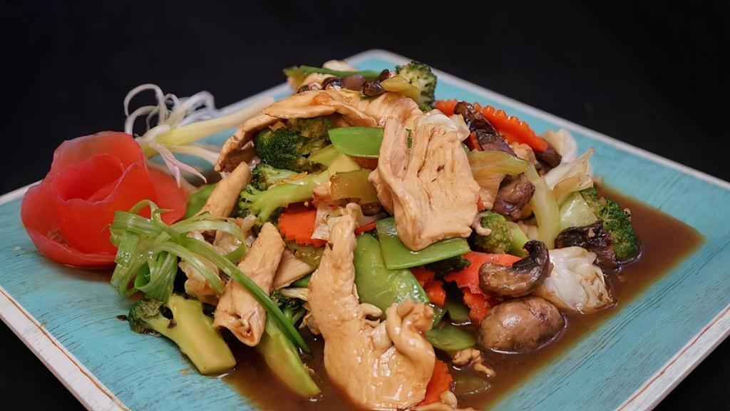 Pad Pak · Stir-fried fresh mixed vegetables with your choice of meat.