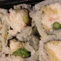 Crunchy Roll · Asparagus , Crab meat and Tempura flakes inside