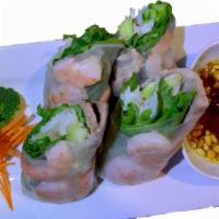 Fresh Spring Rolls (2) · Shrimp, pork, lettuce, cucumbers, herbs, noodles, wrapped in soft rice paper served with swe...