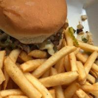 Jimmy'S Special Burger · Lettuce, Tomato, Pickle, Mayo, Mustard, Ketchup, Sauteed onions, Bell pepper, Mushroom, Jala...