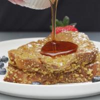 Captain Crunch French Toast · It’s crunch time CapTain ! 2 pieces of the best French toast topped with powder sugar served...