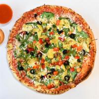 Veggie Lover Pizza (Large) · Olive oil, mozzarella, onions, green pepper, sweet pepper, mushroom and black olives.